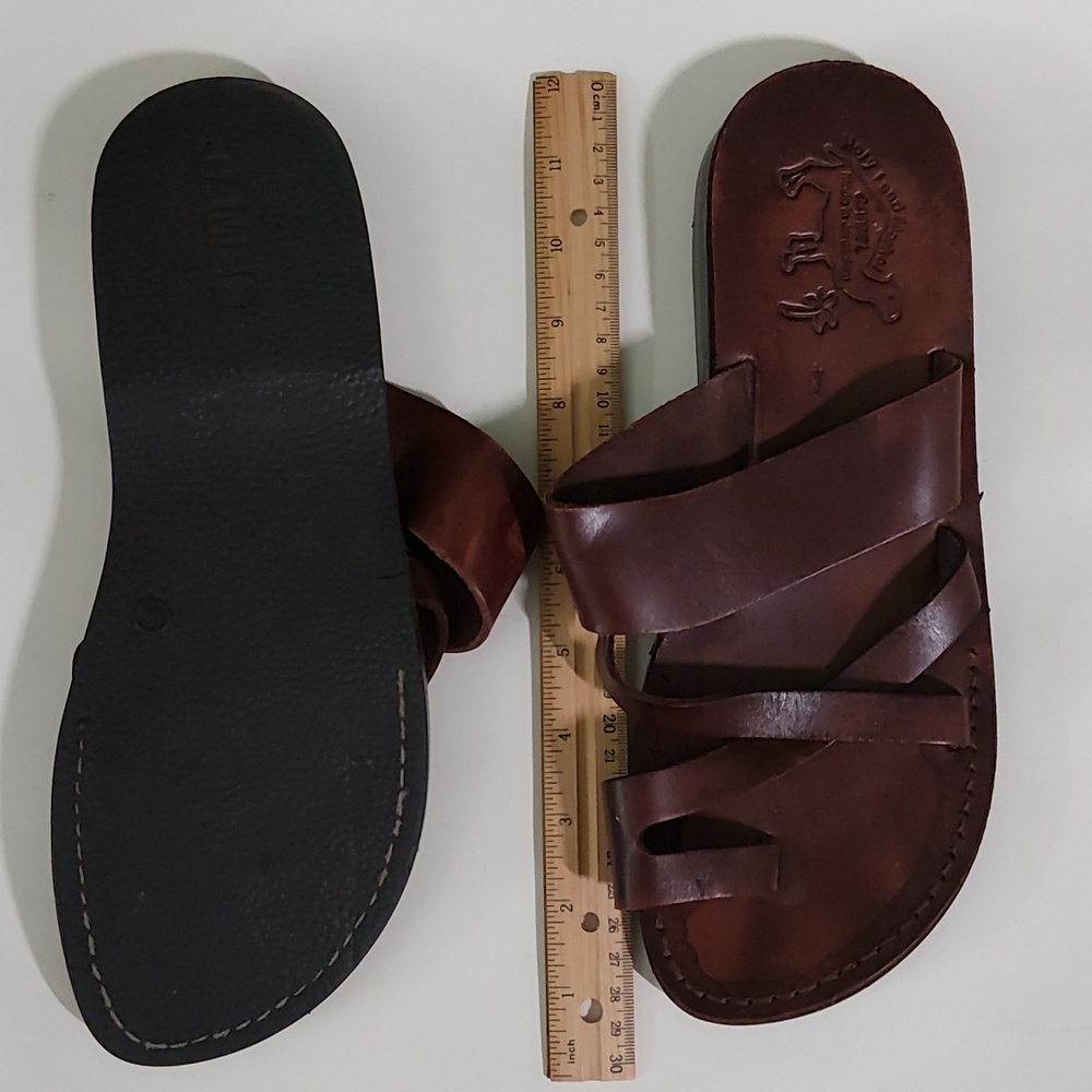 NWOT Made in Jerusalem Brown Leather Sandals Sz 12 - Picture 4 of 4